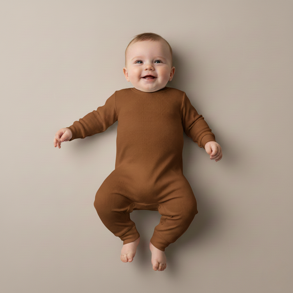 Ribstrikket natsæt til baby