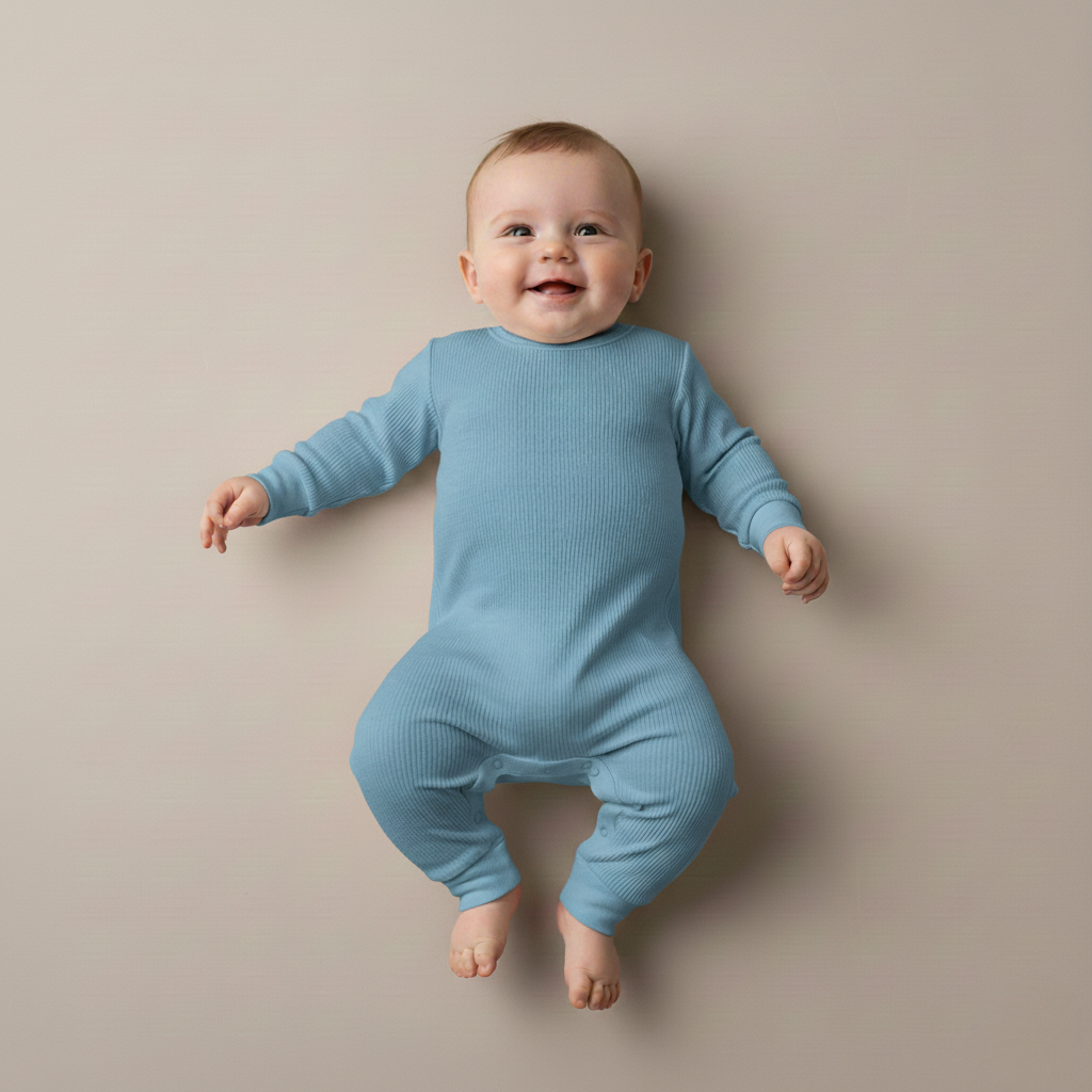 Ribstrikket natsæt til baby