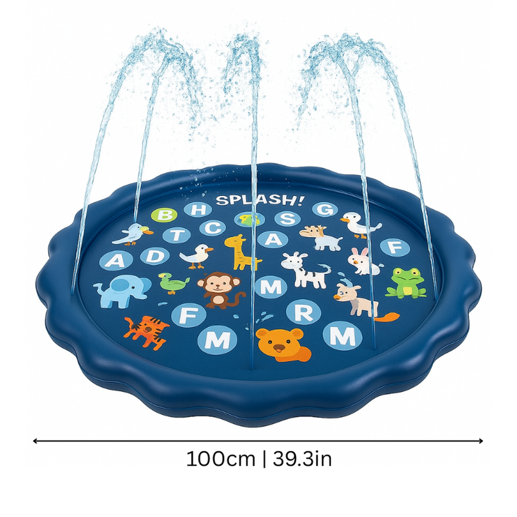 Inflatable water play mat for sensory tummy time activity