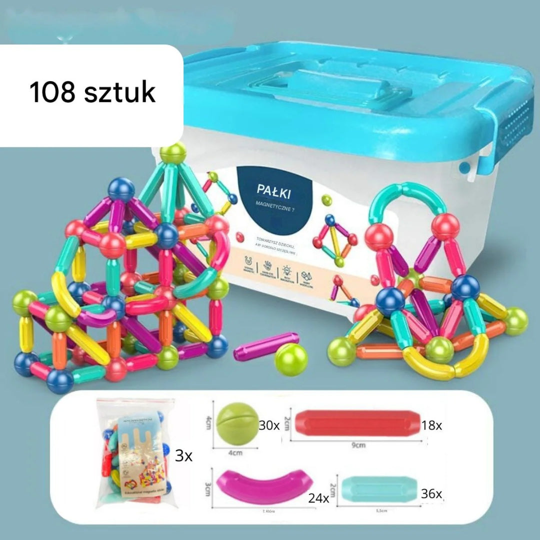 Magnetic Building Sticks Creative Construction Toy for Kids