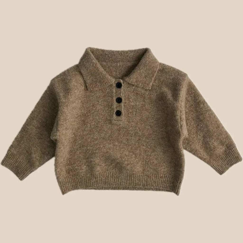 Unisex polo sweater for kids with buttons