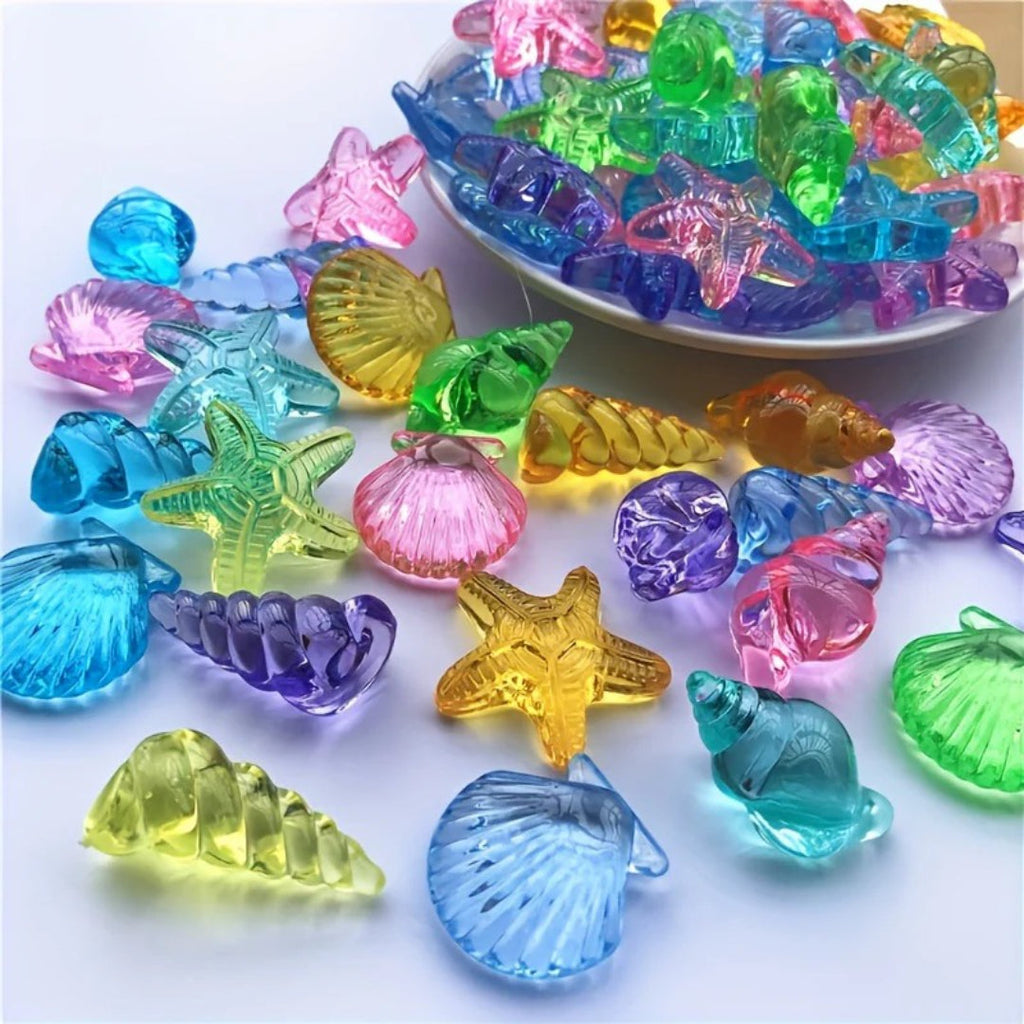 Treasure hunt set with sea creatures and acrylic jewels
