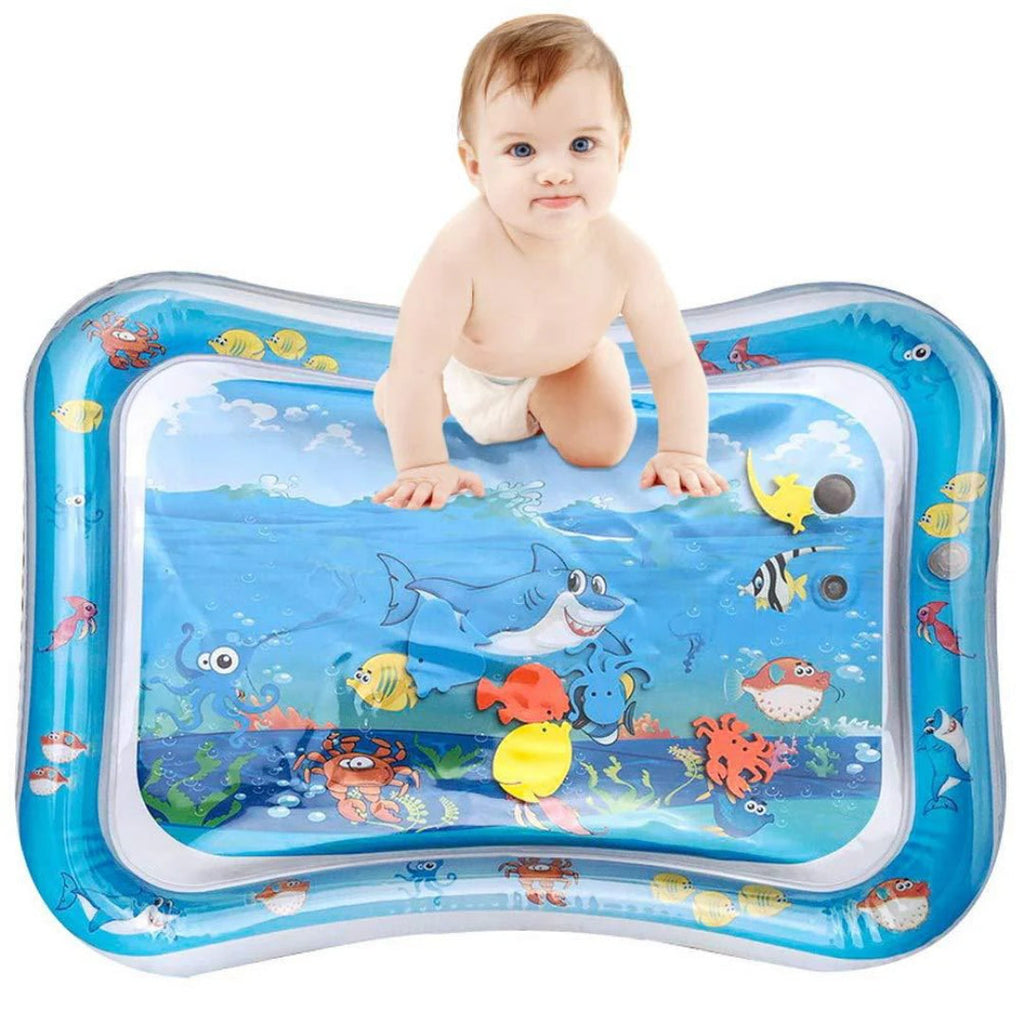 Inflatable water play mat for sensory tummy time activity