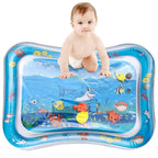 Inflatable water play mat for sensory tummy time activity