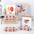 ABC learning with wooden blocks for children