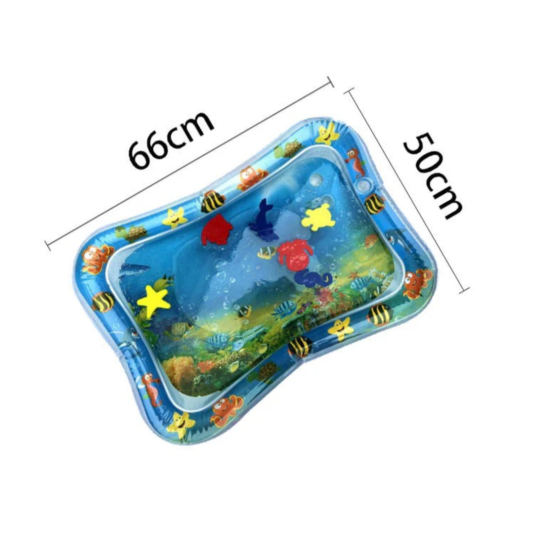 Inflatable water play mat for sensory tummy time activity
