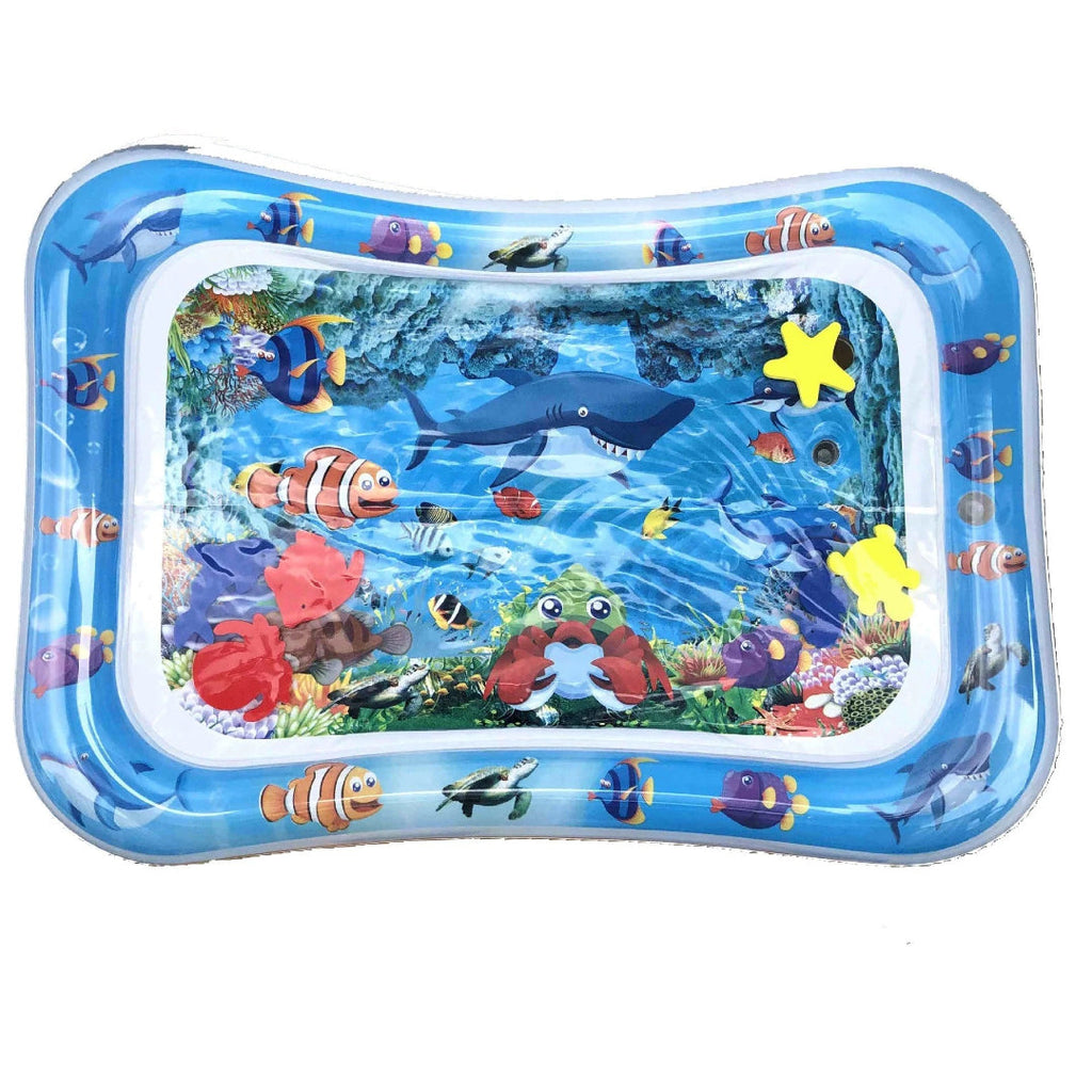 Inflatable water play mat for sensory tummy time activity