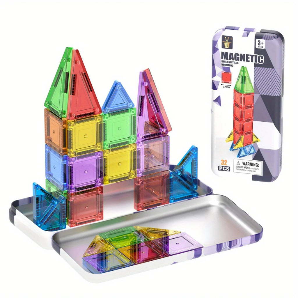Magnetic Building Set with 32-Piece STEM Building Blocks