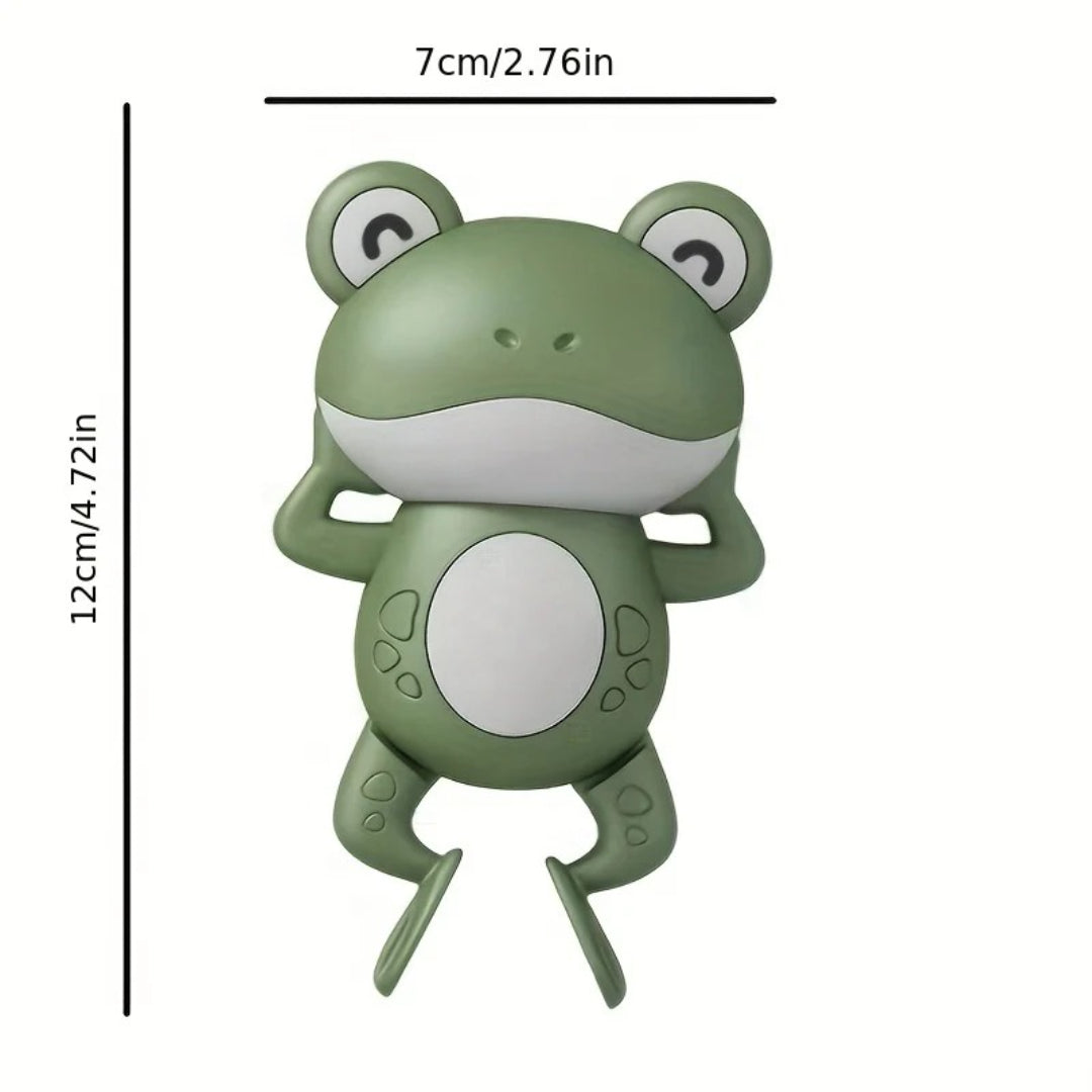 Frog-shaped bath toy in non-toxic plastic