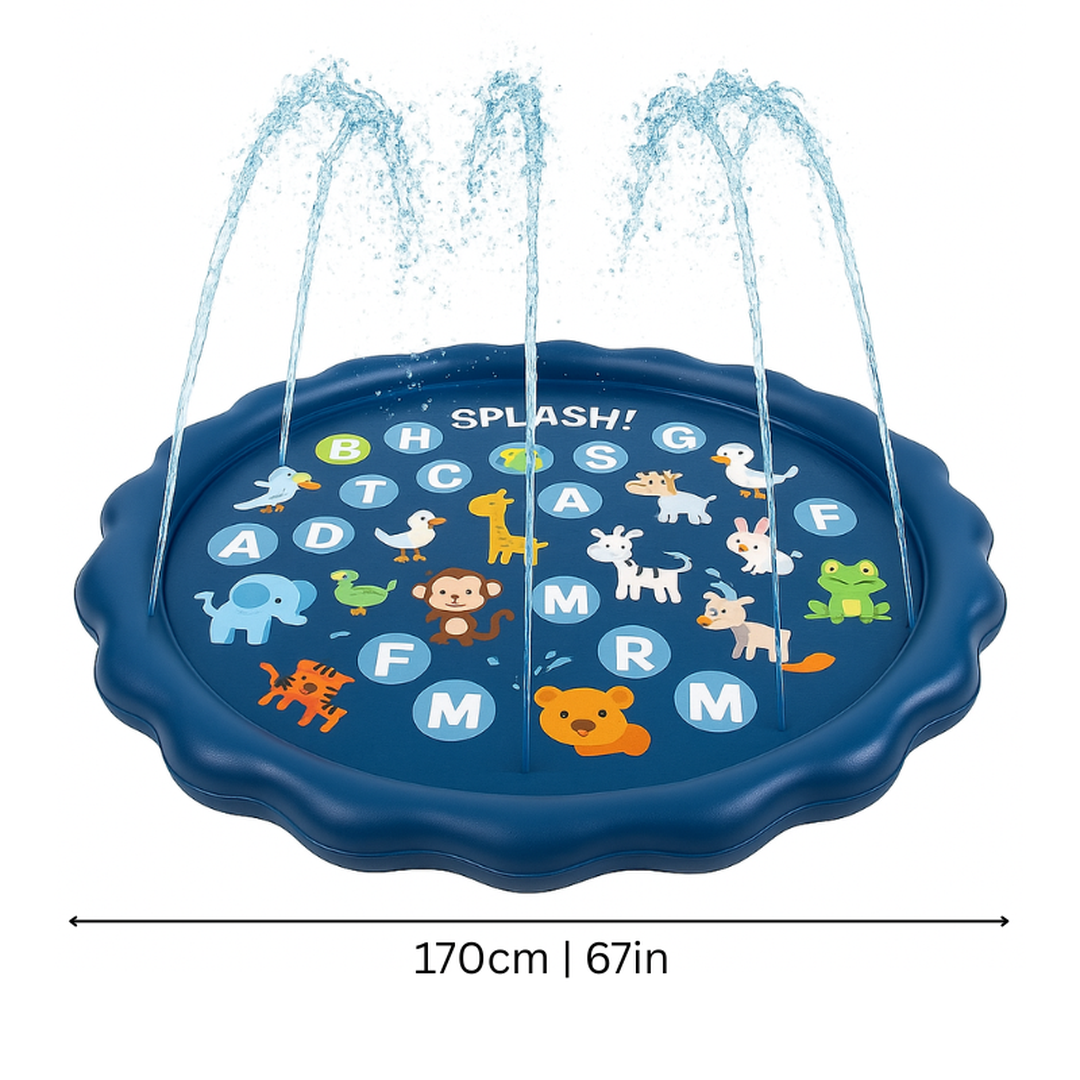 Inflatable water play mat for sensory tummy time activity