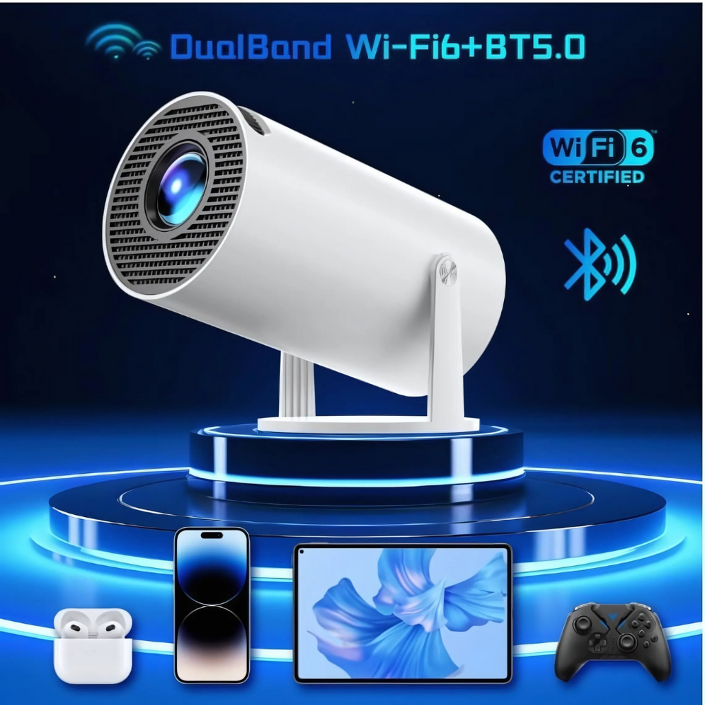 Mini Bluetooth WiFi projector with 4K support