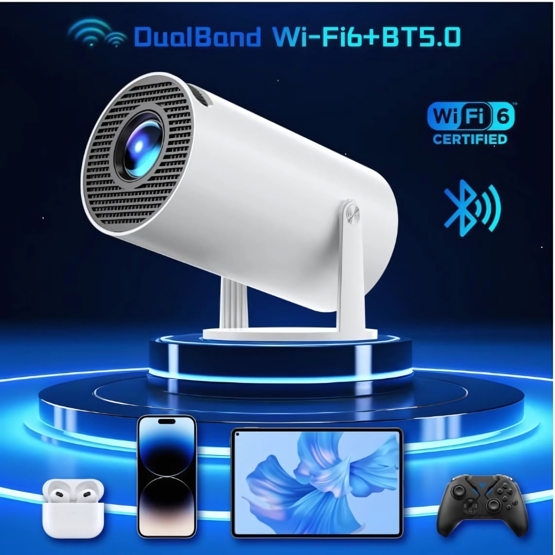 Mini Bluetooth WiFi projector with 4K support
