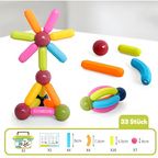 Magnetic construction set with sticks and connectors