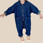 Baby denim overalls with buttons