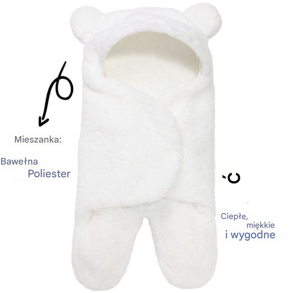 Soft baby blanket with bear motif