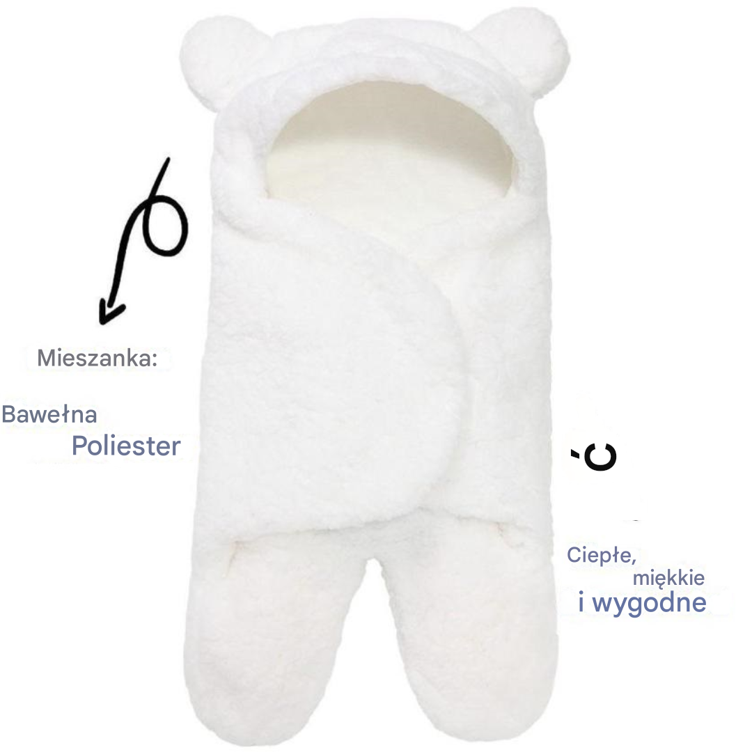 Soft baby blanket with bear motif