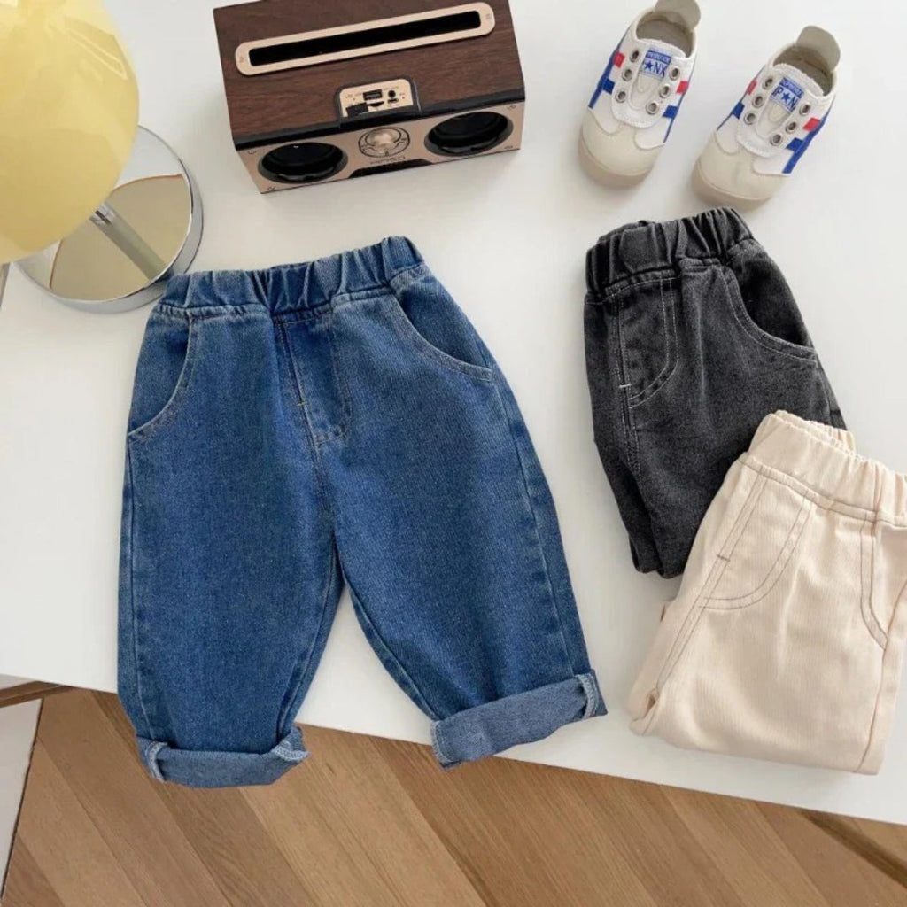 Unisex relaxed fit denim trousers