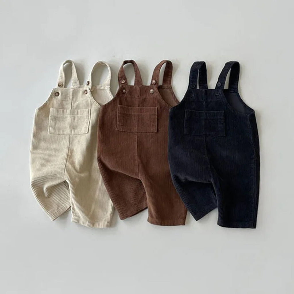 Ribbed dungarees for babies in soft cotton