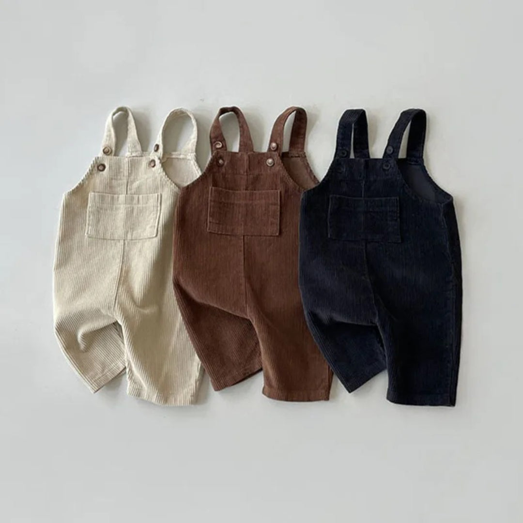 Ribbed dungarees for babies in soft cotton