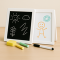 Double-sided chalk and whiteboard drawing board for toddlers