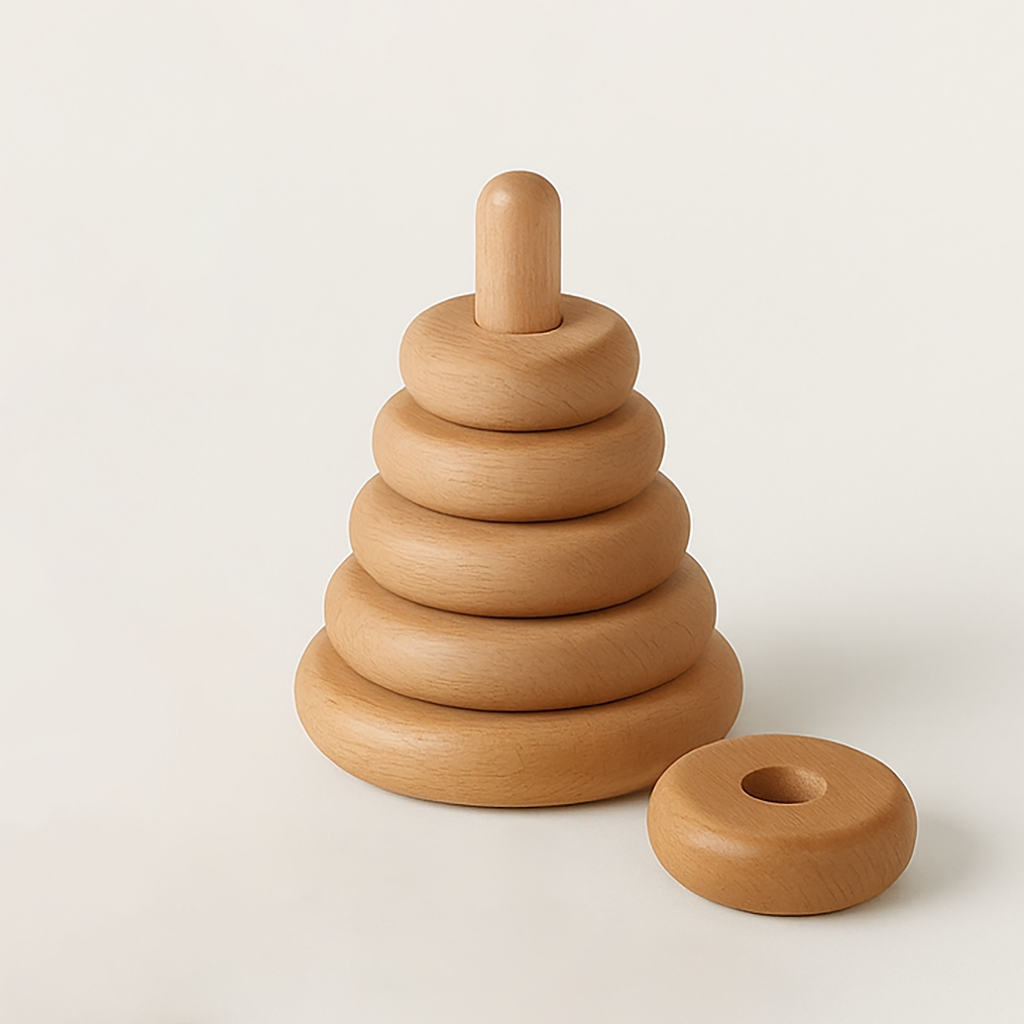 Wooden stacking ring set with 6 pieces for children