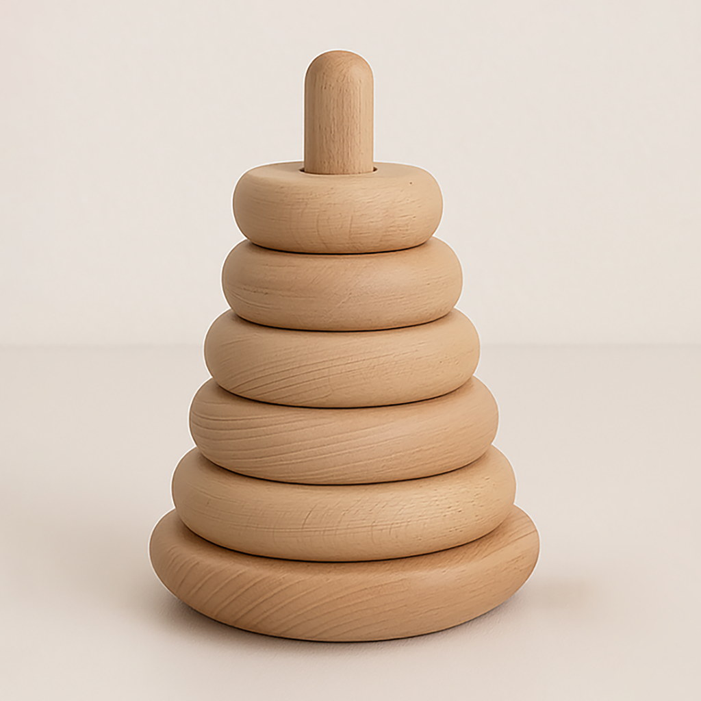 Wooden stacking ring set with 6 pieces for children