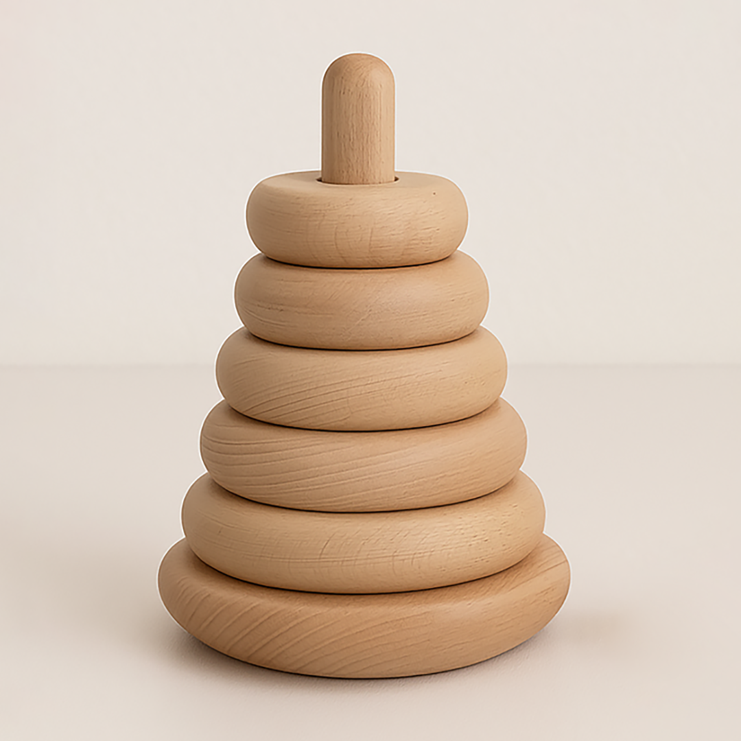 Wooden stacking ring set with 6 pieces for children