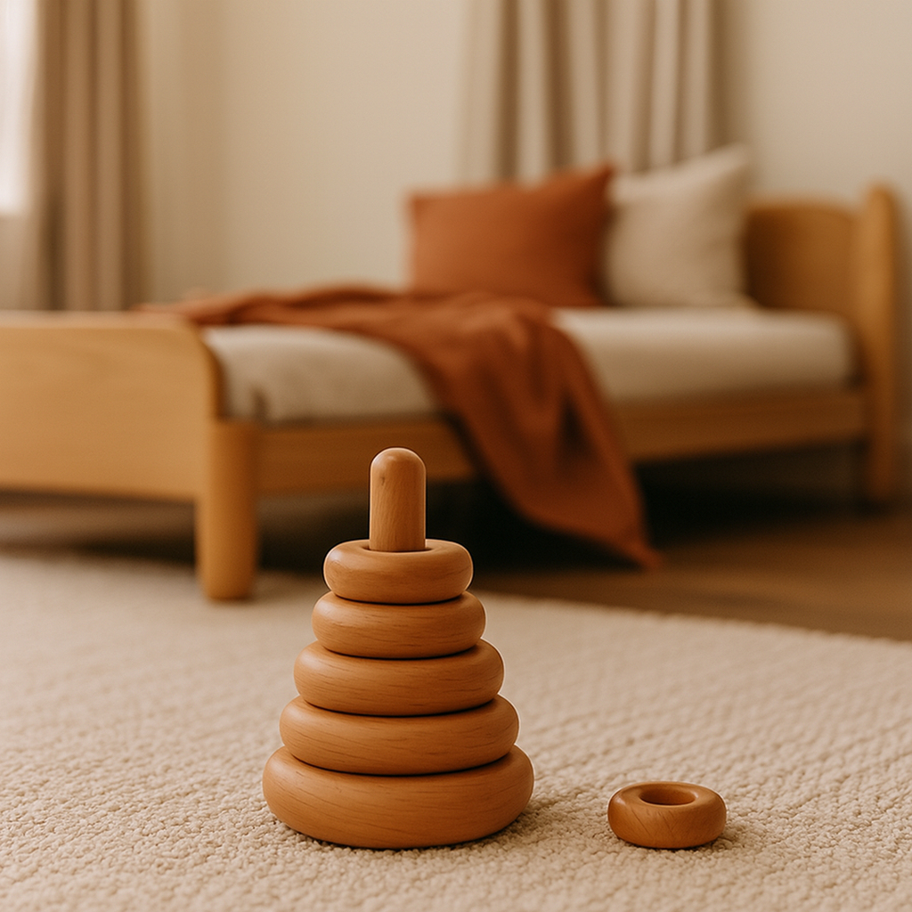 Wooden stacking ring set with 6 pieces for children