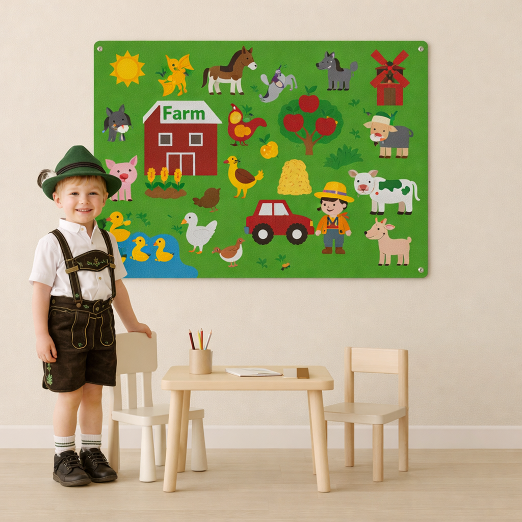 Felt activity board for children creative play and learning