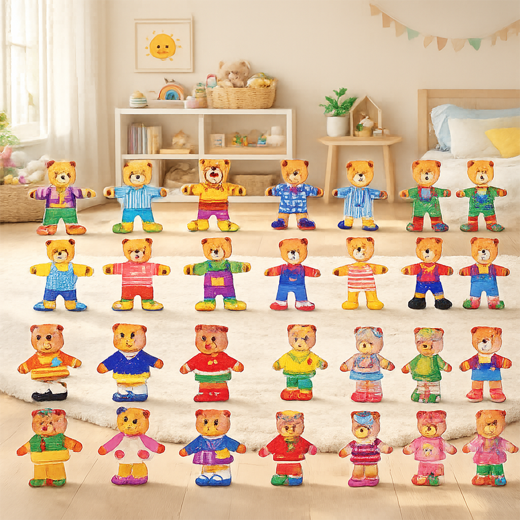 Wooden dressing puzzle Boris motor skills toy