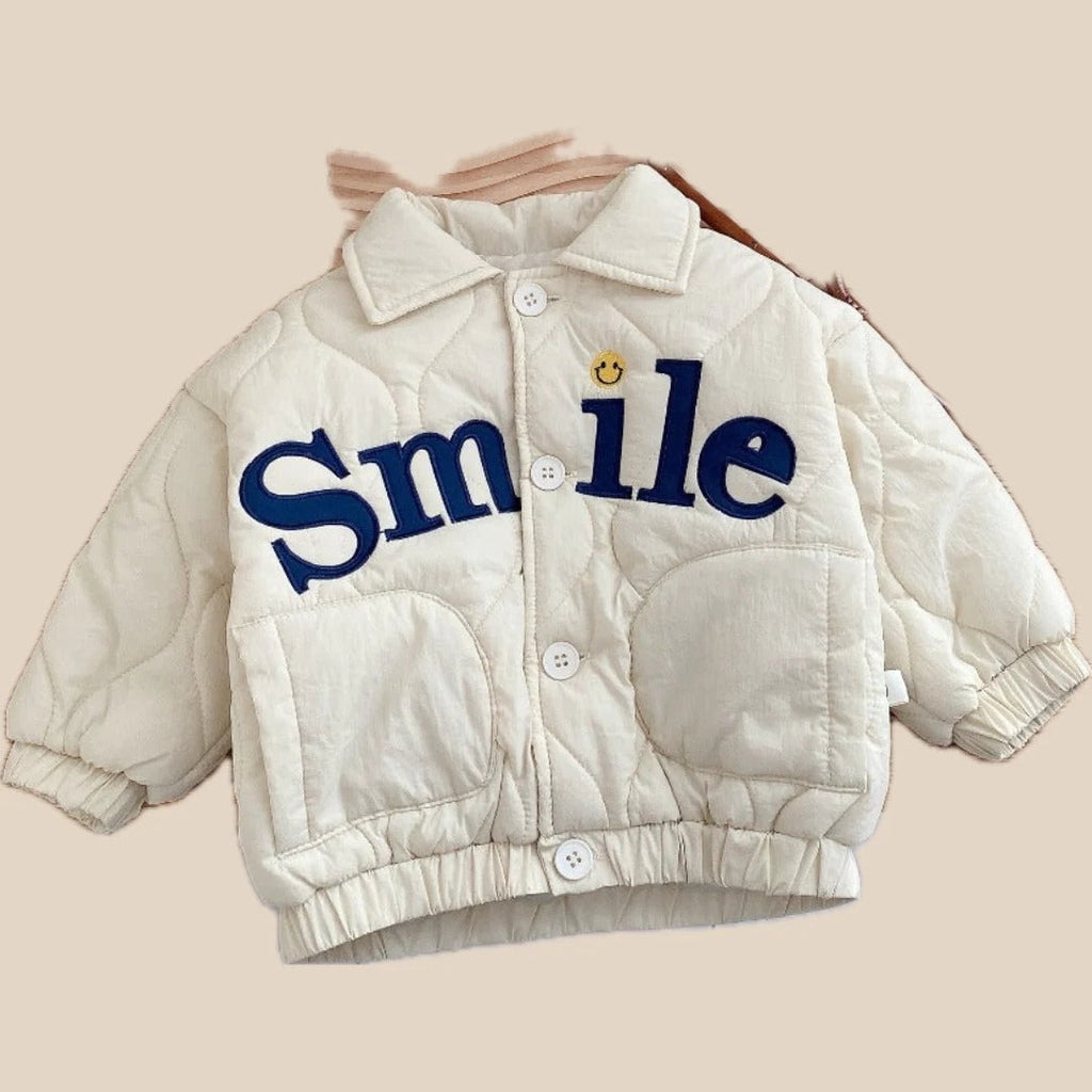 Piqué jacket for children, unisex, with button closure