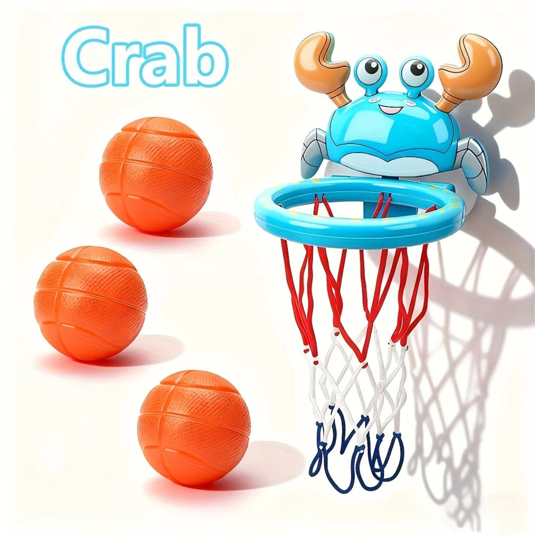 Mini basketball hoop for the bath with animal motif