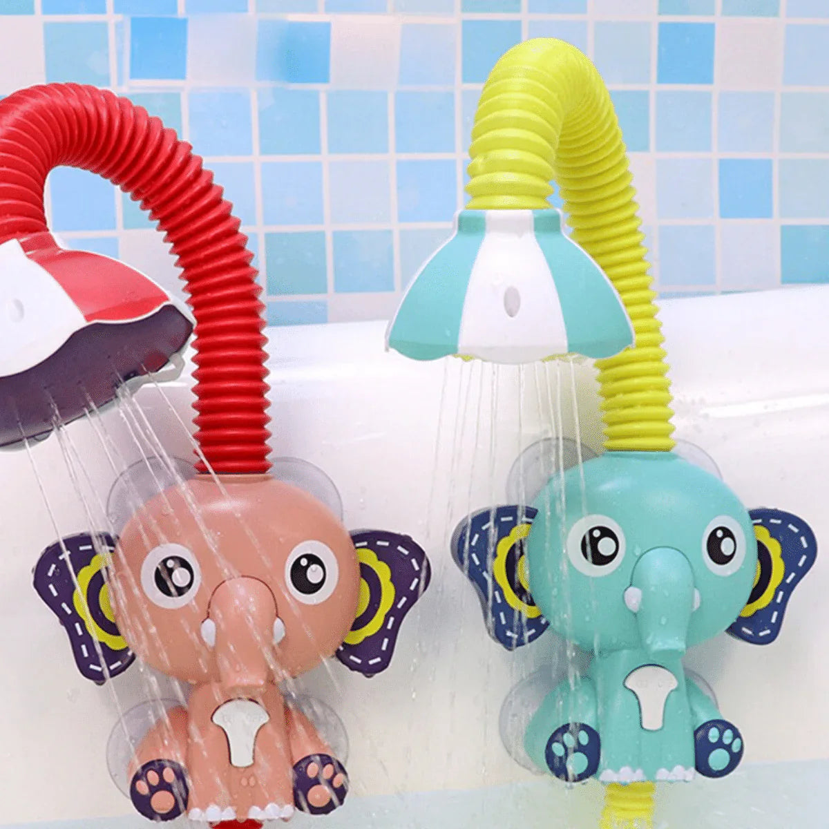 Electric handheld elephant baby shower with sprinkler