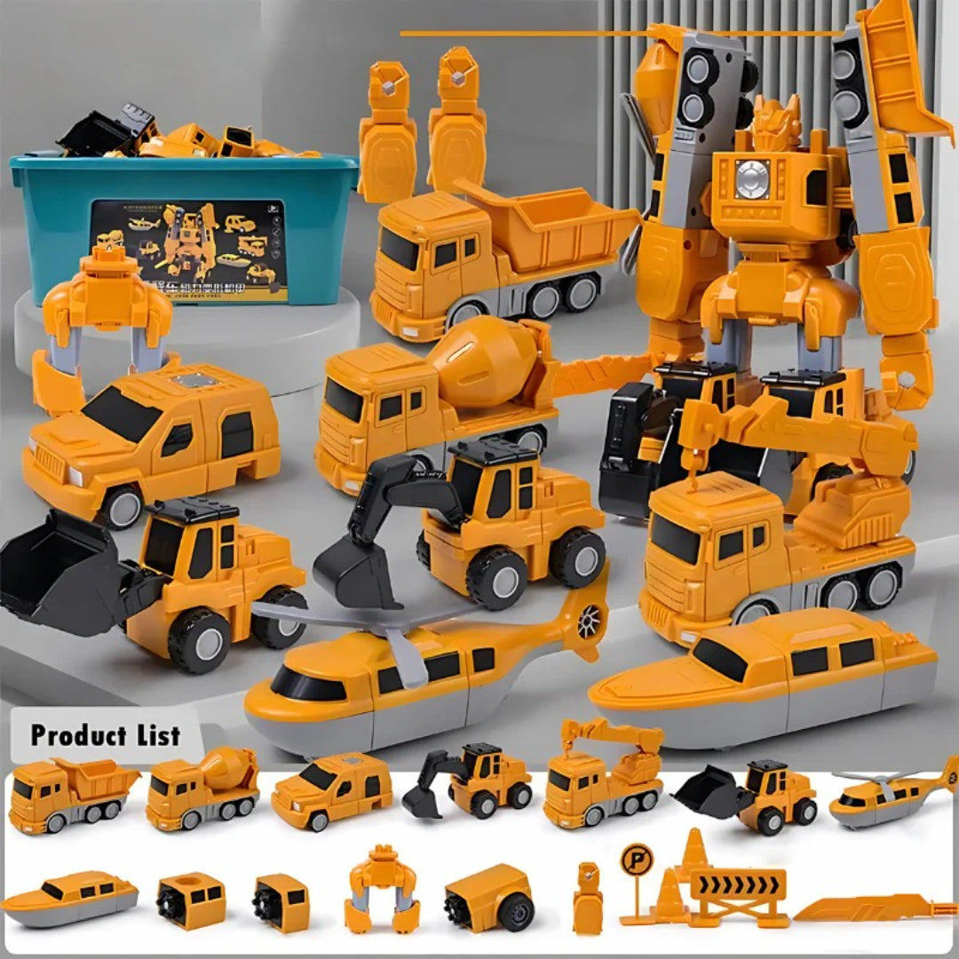 Magnetic robot construction toy transform building set
