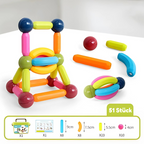 Magnetic construction set with sticks and connectors