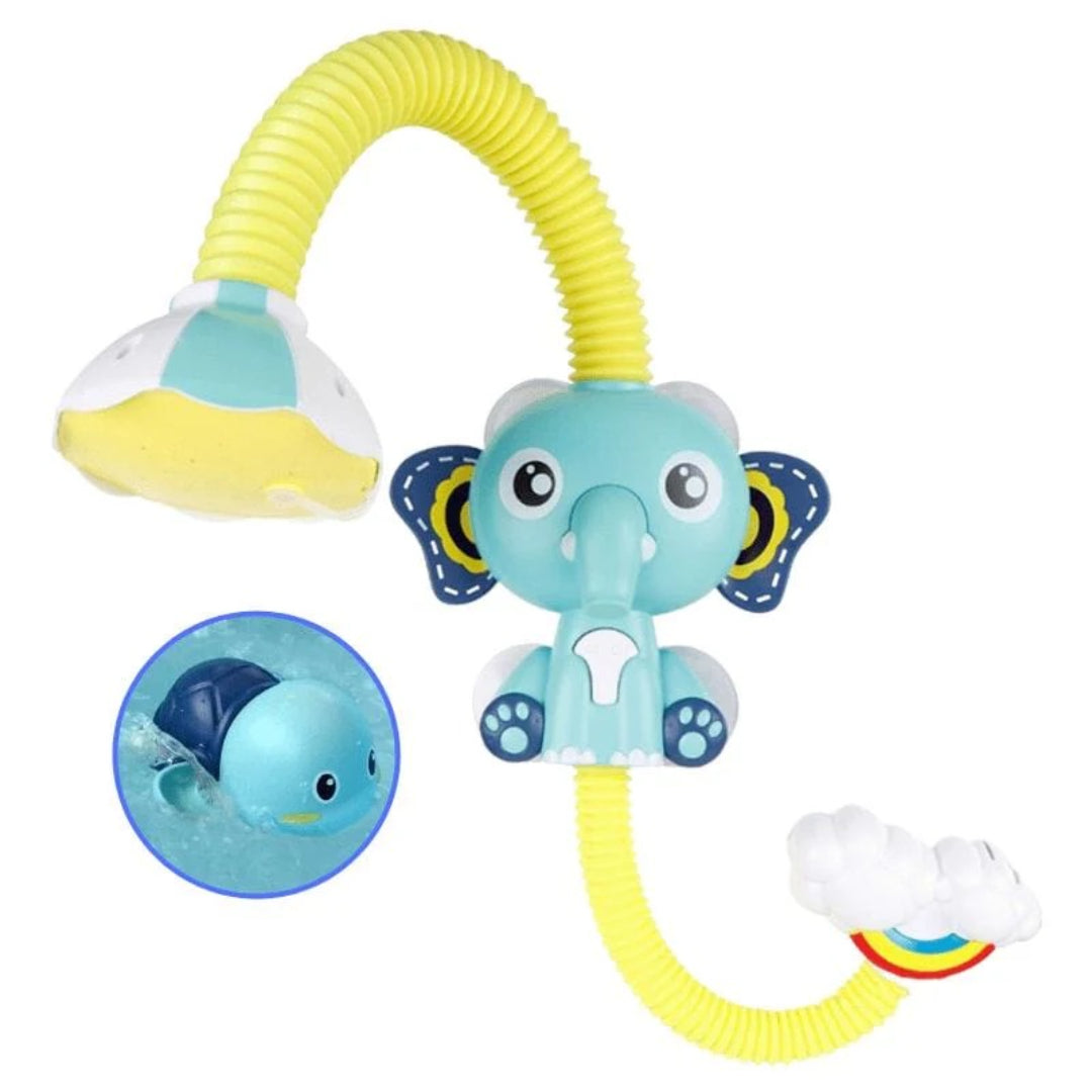 Bath toy with shower head and running water