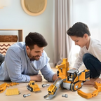 Construction set for children with truck and excavator