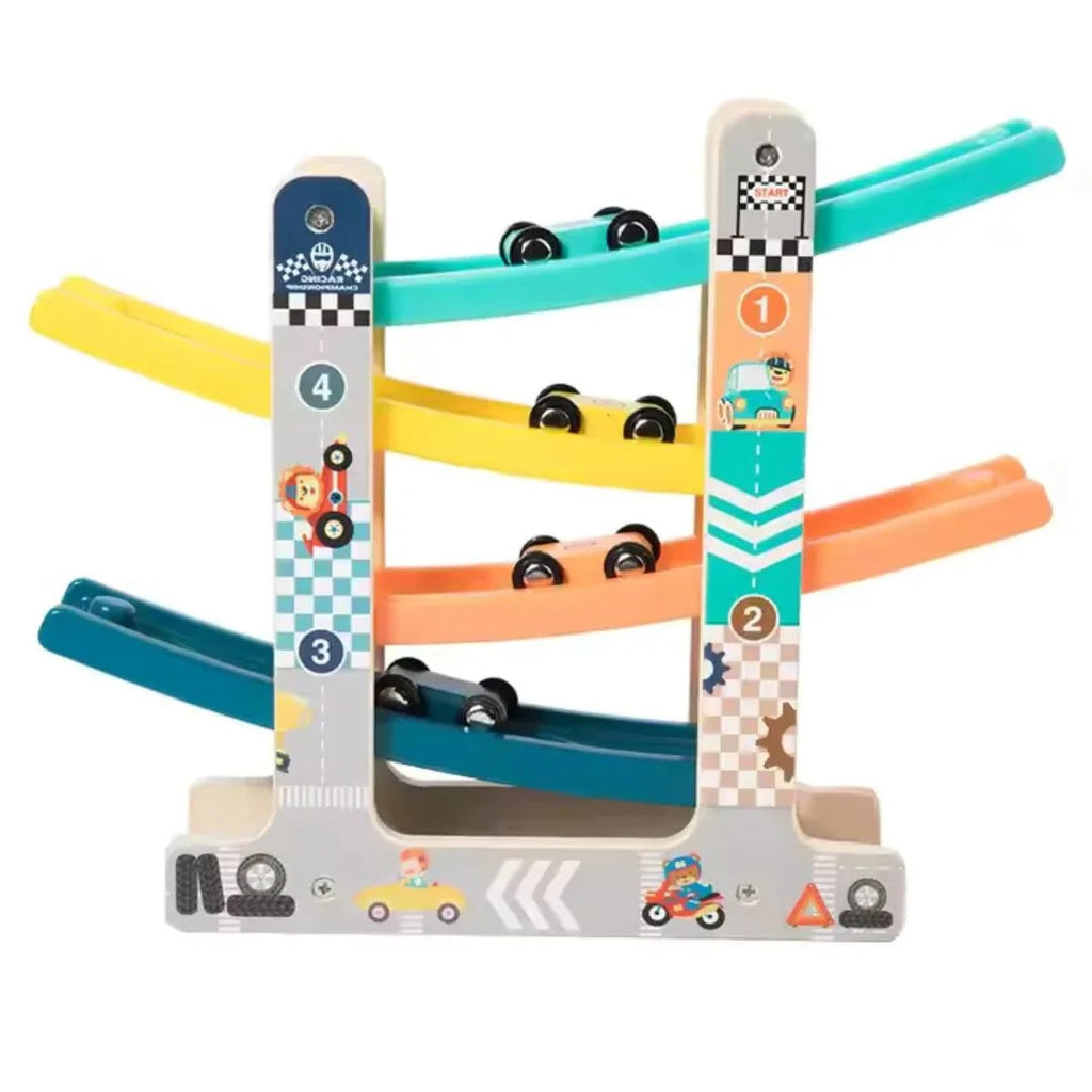 Wooden car ramp roller toy for toddlers