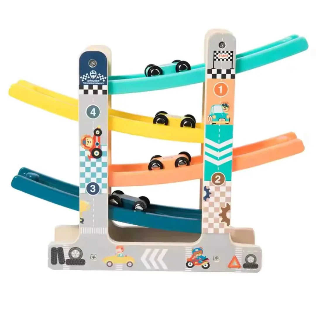 Wooden car ramp roller toy for toddlers