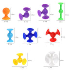 Suction cup toy for children with colorful fasteners