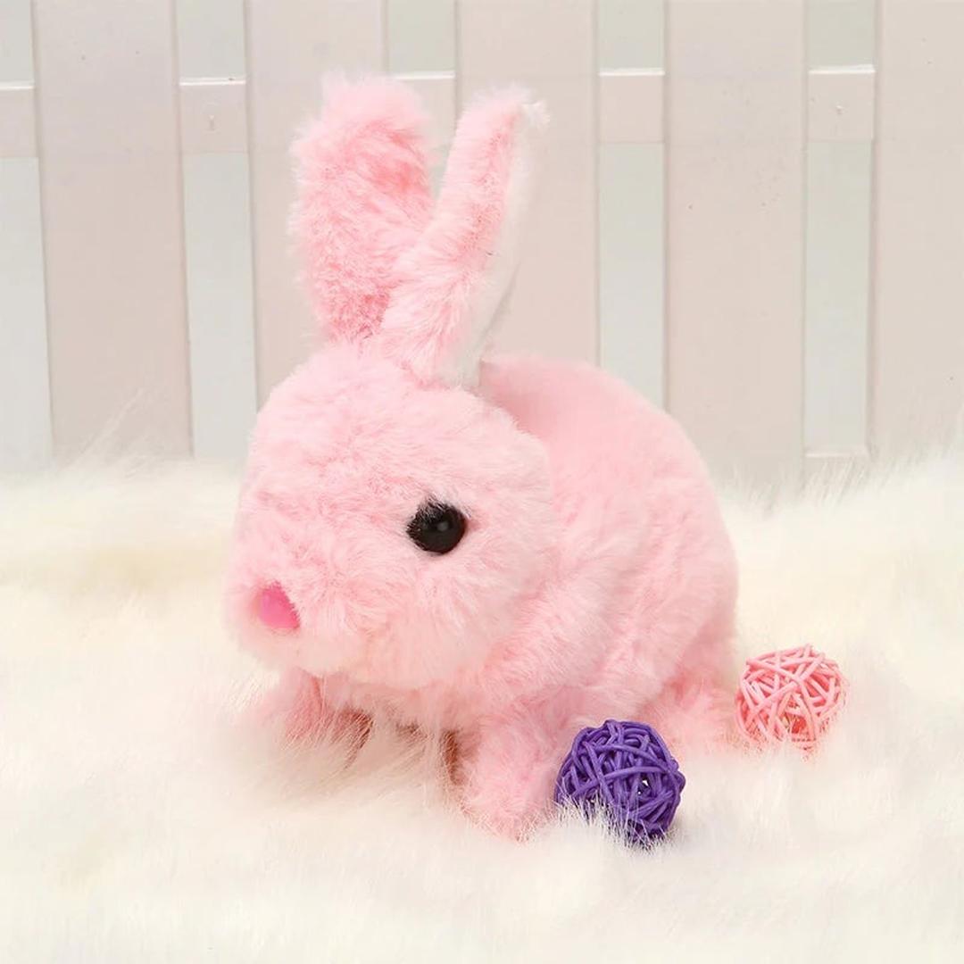 Soft plush Easter bunny, interactive toy for children