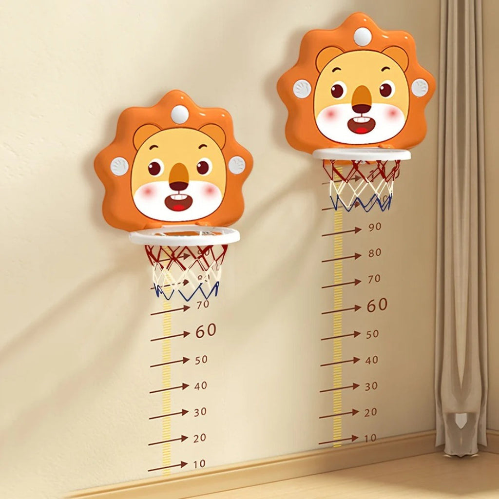 Basketball hoop wall playset with mini balls