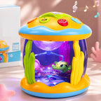 Underwater projection tummy time toy lit up, blue