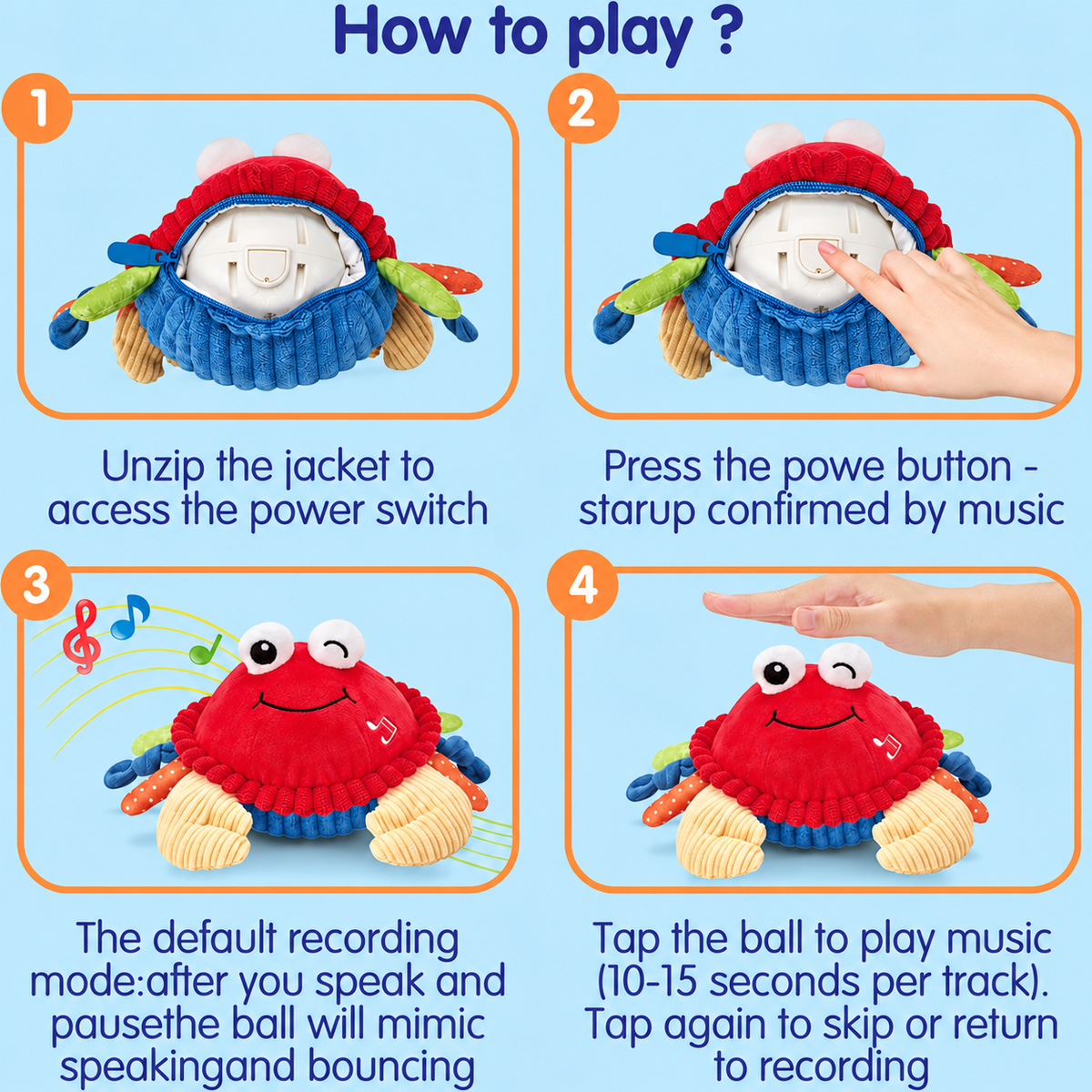 Musical Crawling Crab Toy