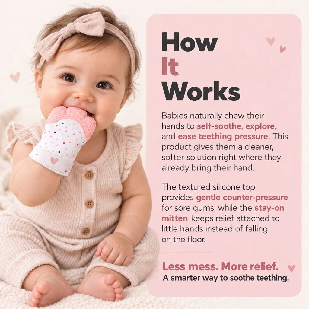 Silicone Teething Mitten with Adjustable Strap