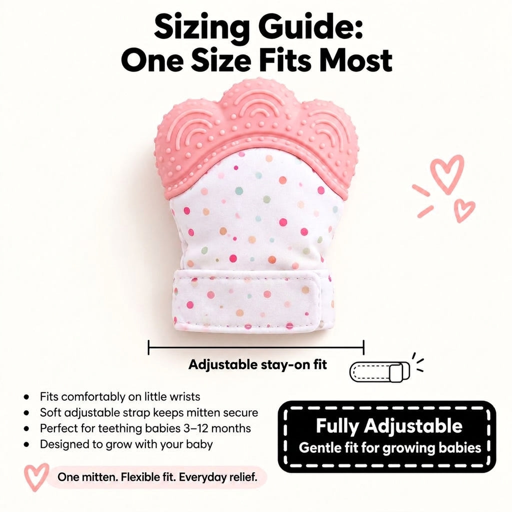 Silicone Teething Mitten with Adjustable Strap