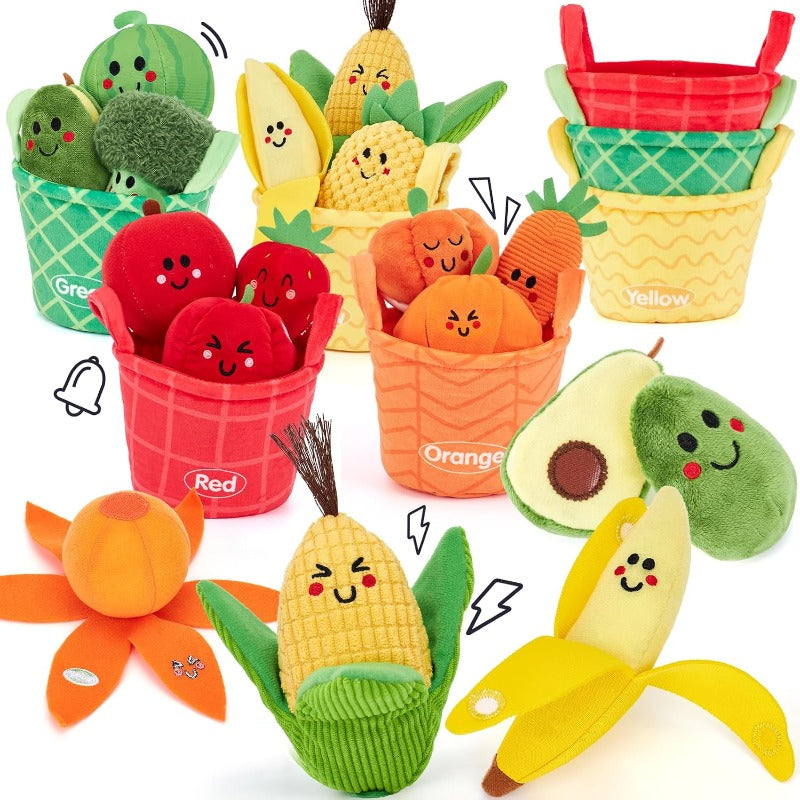 16-Piece Sensory Fruit & Vegetable Sorting Set