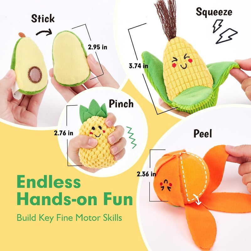 16-Piece Sensory Fruit & Vegetable Sorting Set