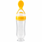 Squeeze and feed baby food feeder