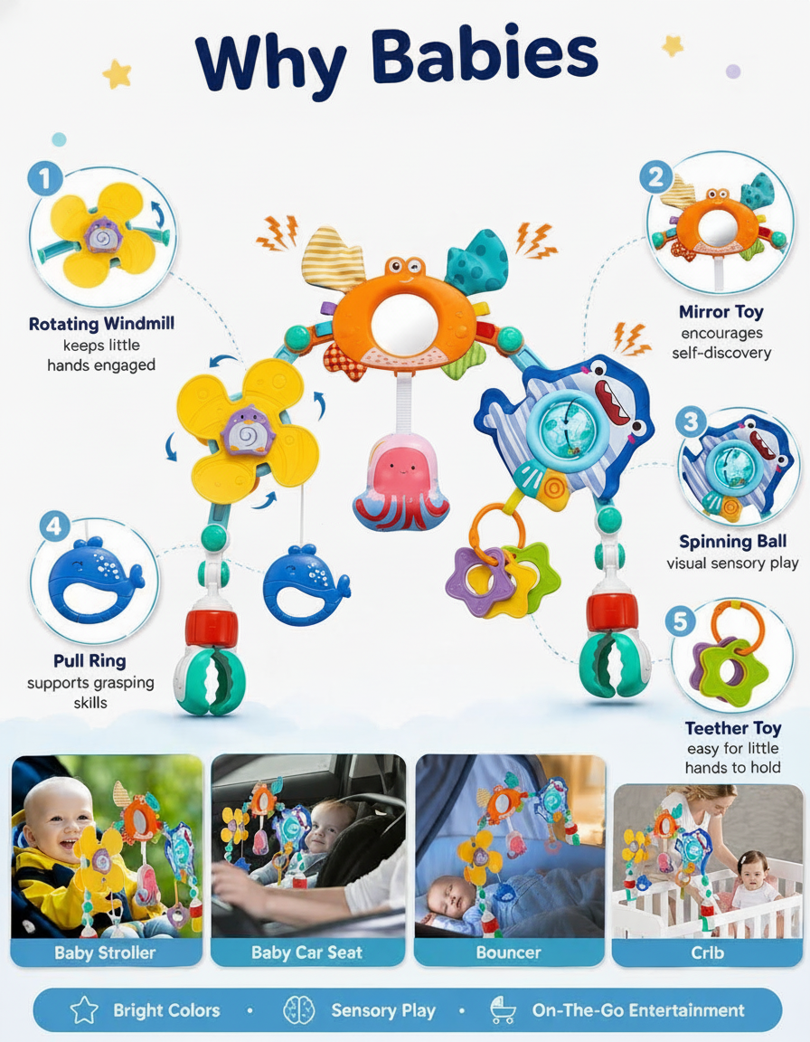 Hanging Sensory Arch Pram Toy